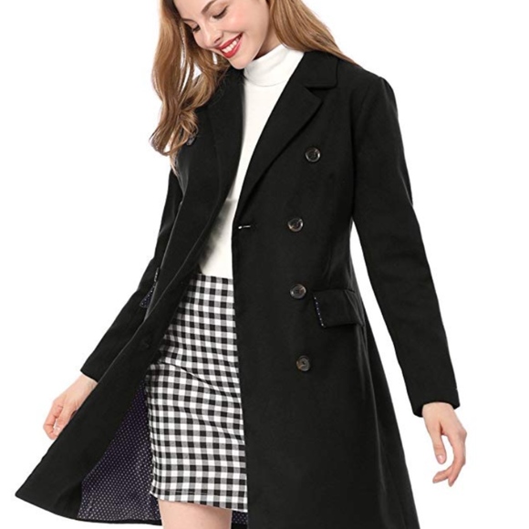 Notched Lapel Double Breasted Trench Coat - Picture 3 of 4